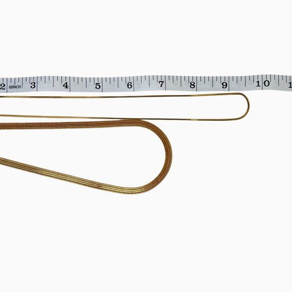 Monet Necklaces Lot 2 Gold Tone Shiny Flat Chains 16 And 20 Inch Signed - Picture 11 of 11